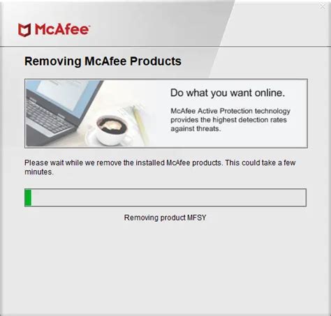 deinstallieren mcafee mcpr windows 10.
